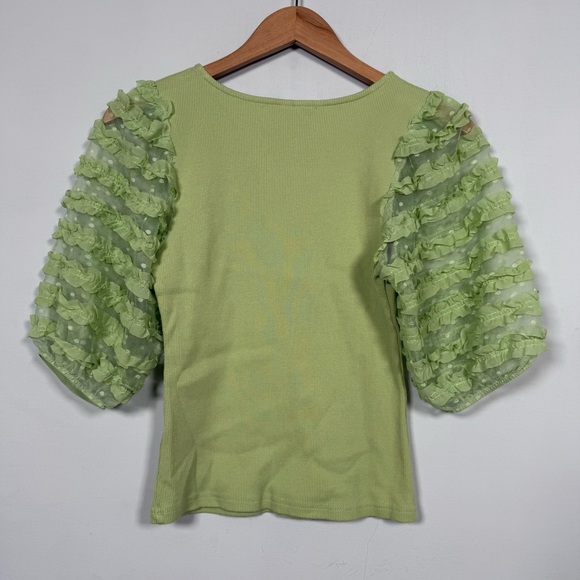 Anthropologie Dolan Light Green Ruffle Sleeve Blouse, Size XS, Great Condition! - Picture 7 of 12